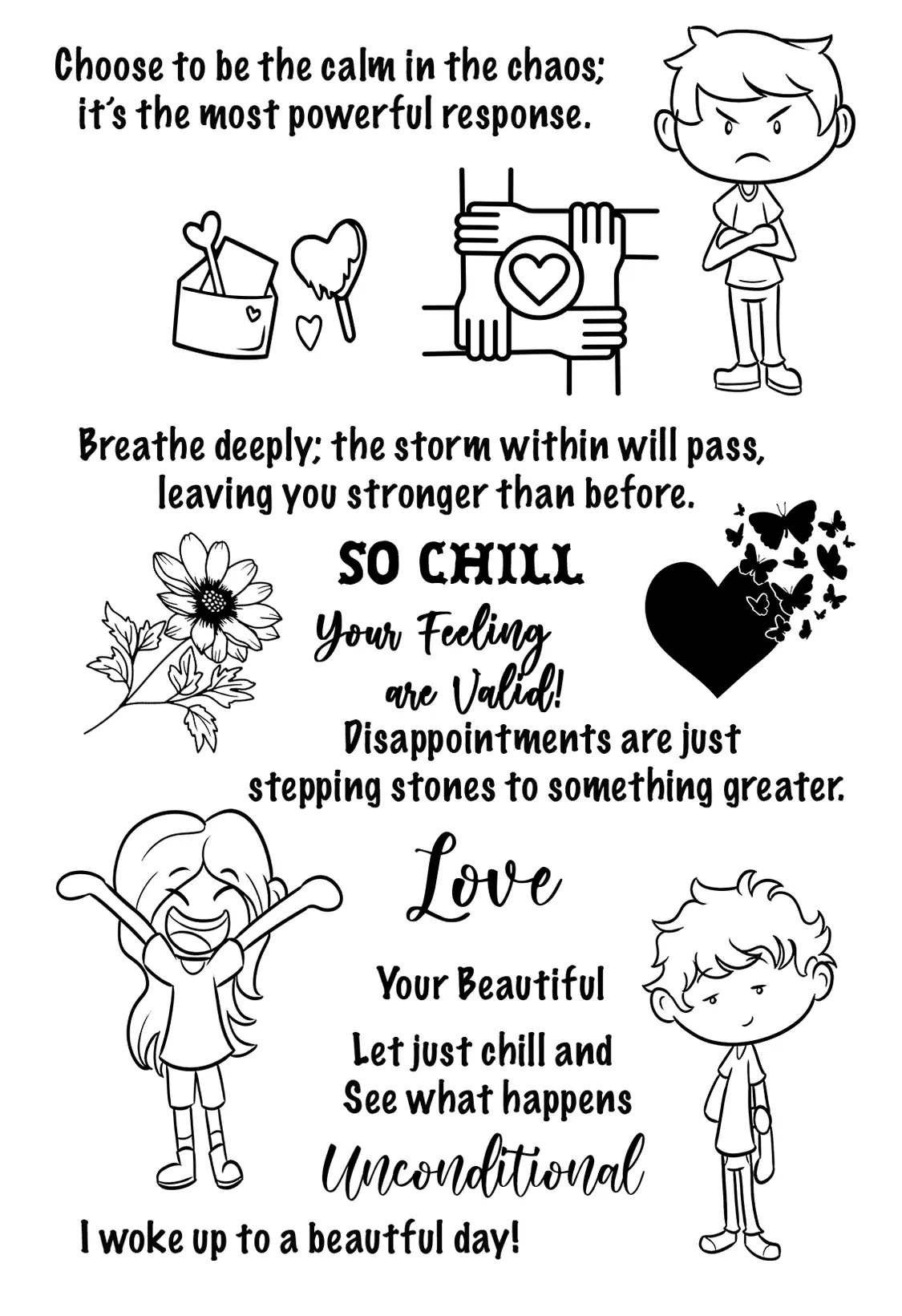 DBT - Opposite Emotions 4x6 Stamp Set - Image 2